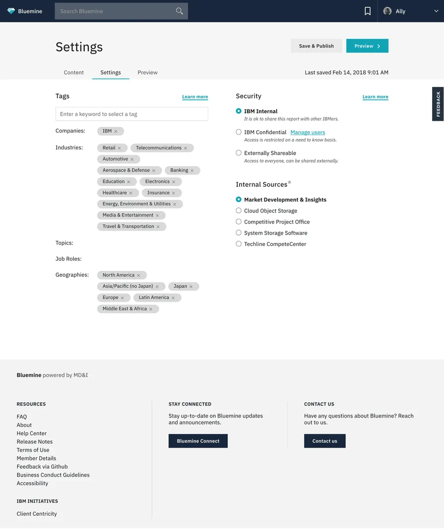 Redesigned post Settings screen